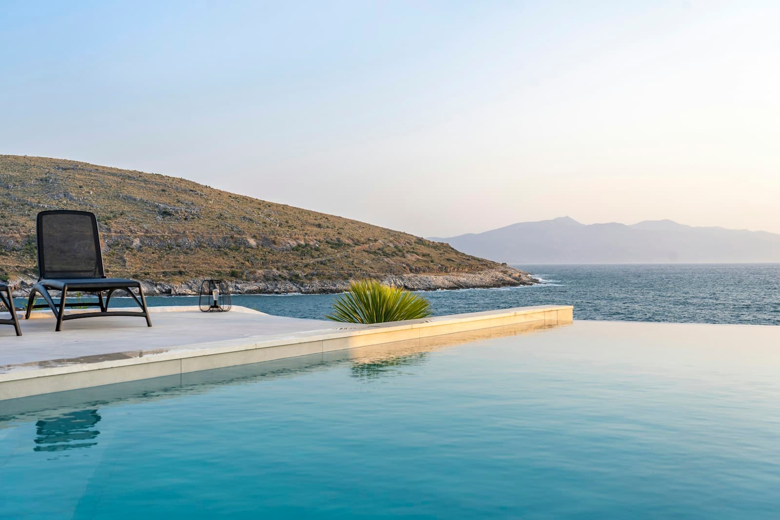 Villa méditerranéenne privée au coucher du soleil